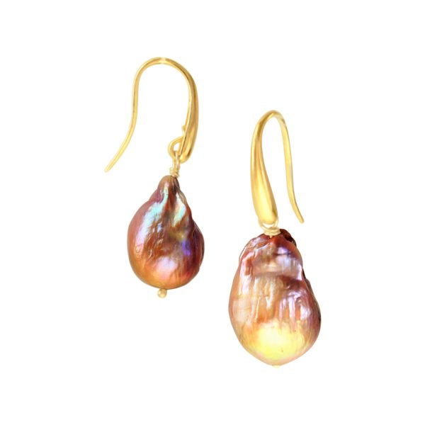 River Pearl earrings gold