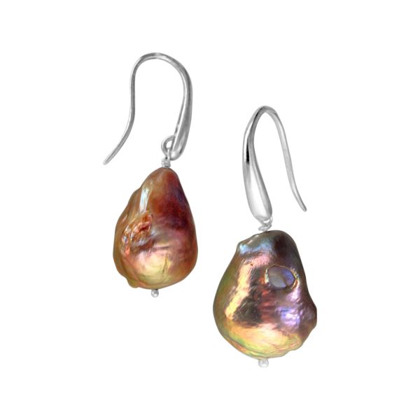 River Pearl earrings silver