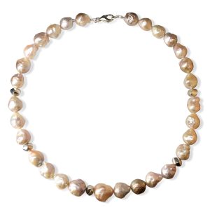 River pearl silver spiral necklace